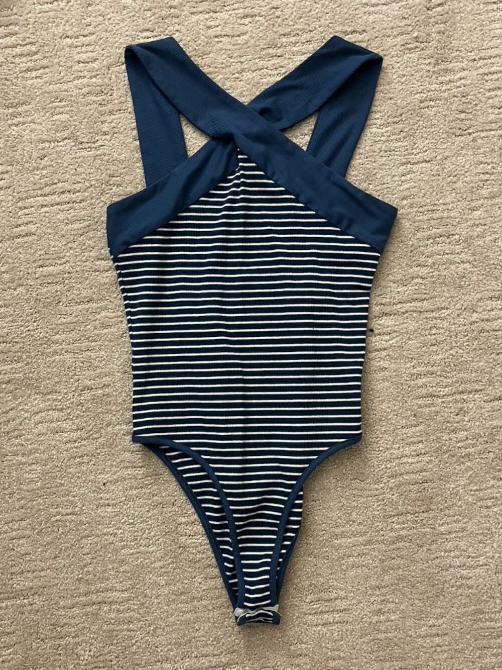 Magnolia Boutique Navy Striped Bodysuit